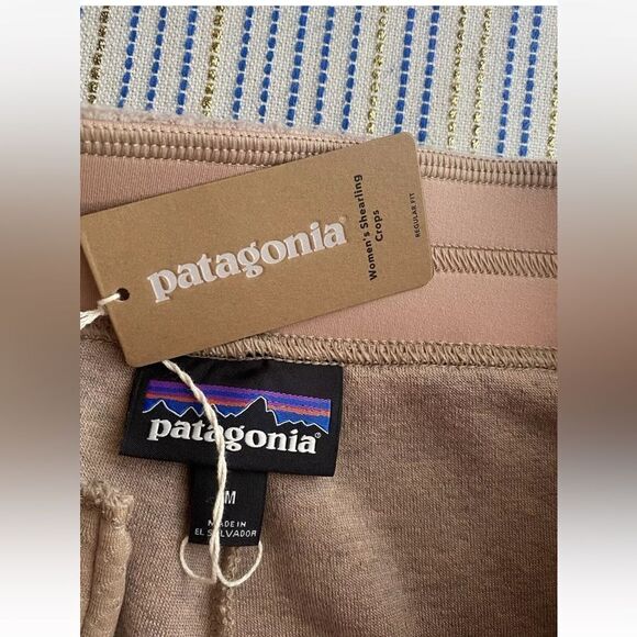 PATAGONIA Pans Womens Size Medium SHEARLING FLEECE CROPPED  Pampas Tan NWT - Picture 5 of 16